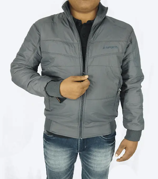 Grey Quilted Puffer Jacket – Men’s Lightweight Winter Wear