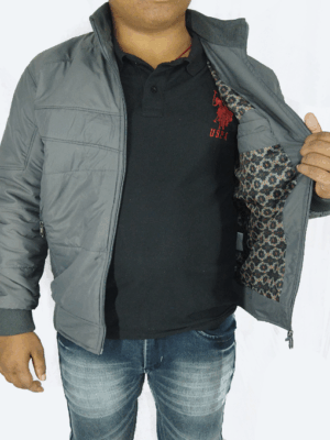 Grey Quilted Puffer Jacket – Men’s Lightweight Winter Wear