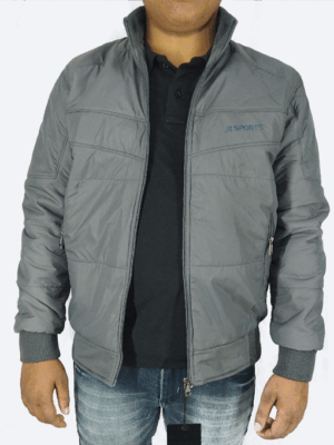 Grey Quilted Puffer Jacket – Men’s Lightweight Winter Wear