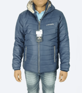Navy Blue Hooded Puffer Jacket – Ultra-Warm, Lightweight & Windproof