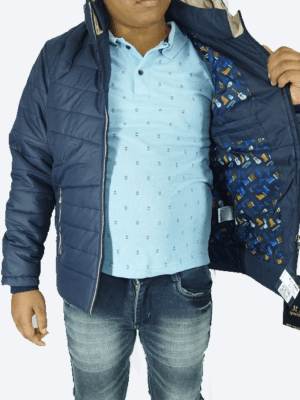 Navy Blue Hooded Puffer Jacket – Ultra-Warm, Lightweight & Windproof