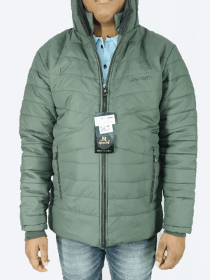 Olive Green Hooded Puffer Jacket – Ultra-Warm, Lightweight & Windproof Winter Wear