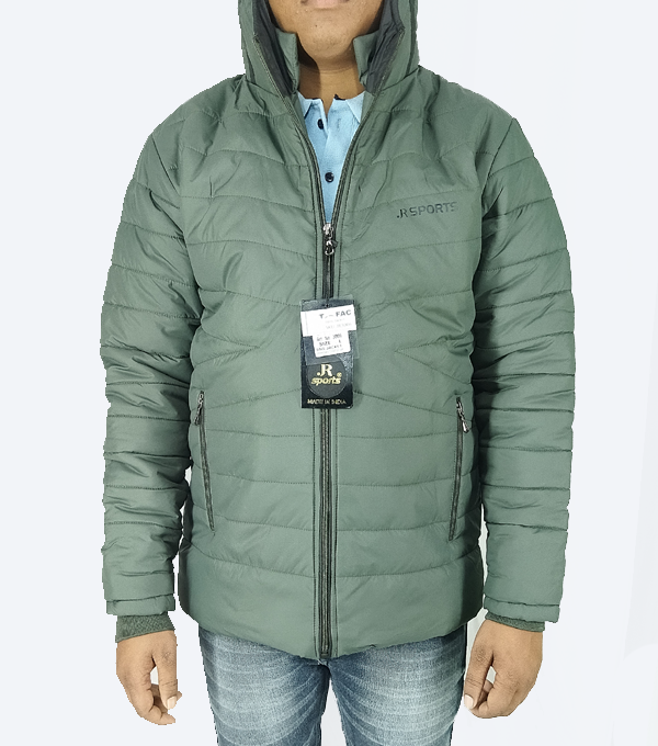 Olive Green Hooded Puffer Jacket – Ultra-Warm, Lightweight & Windproof Winter Wear