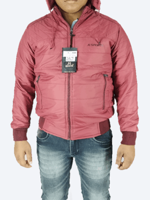 Maroon Hooded Puffer Jacket – Warm, Lightweight & Windproof Winter Wear