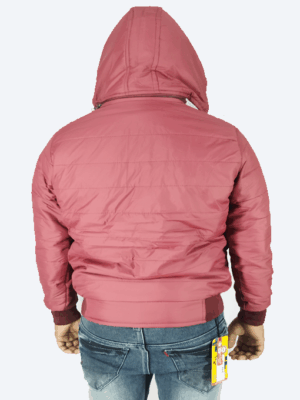 Maroon Hooded Puffer Jacket – Warm, Lightweight & Windproof Winter Wear