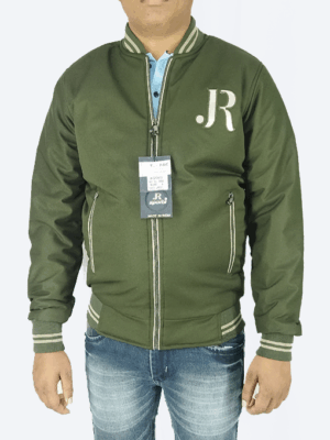 Olive Green Varsity Winter Jacket – Stylish, Warm & Lightweight