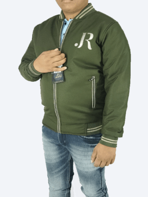 Olive Green Varsity Winter Jacket – Stylish, Warm & Lightweight