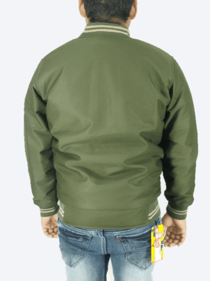 Olive Green Varsity Winter Jacket – Stylish, Warm & Lightweight