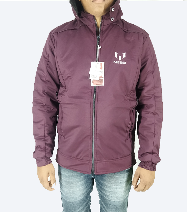 Messi Reversible Winter Jacket – Black & Maroon | Dual-Style, Warm & Windproof