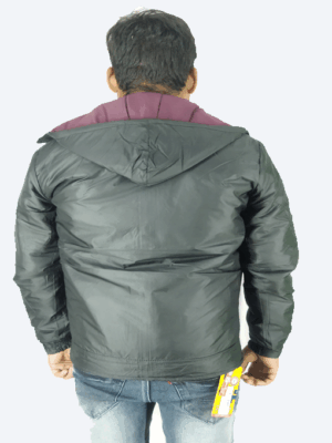 Messi Reversible Winter Jacket – Black & Maroon | Dual-Style, Warm & Windproof