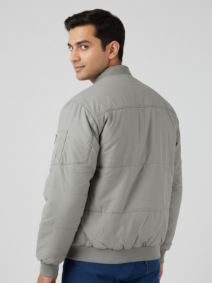 Men’s Light Grey Puffer Jacket – Warm, Comfortable & Lightweight Winter Wear